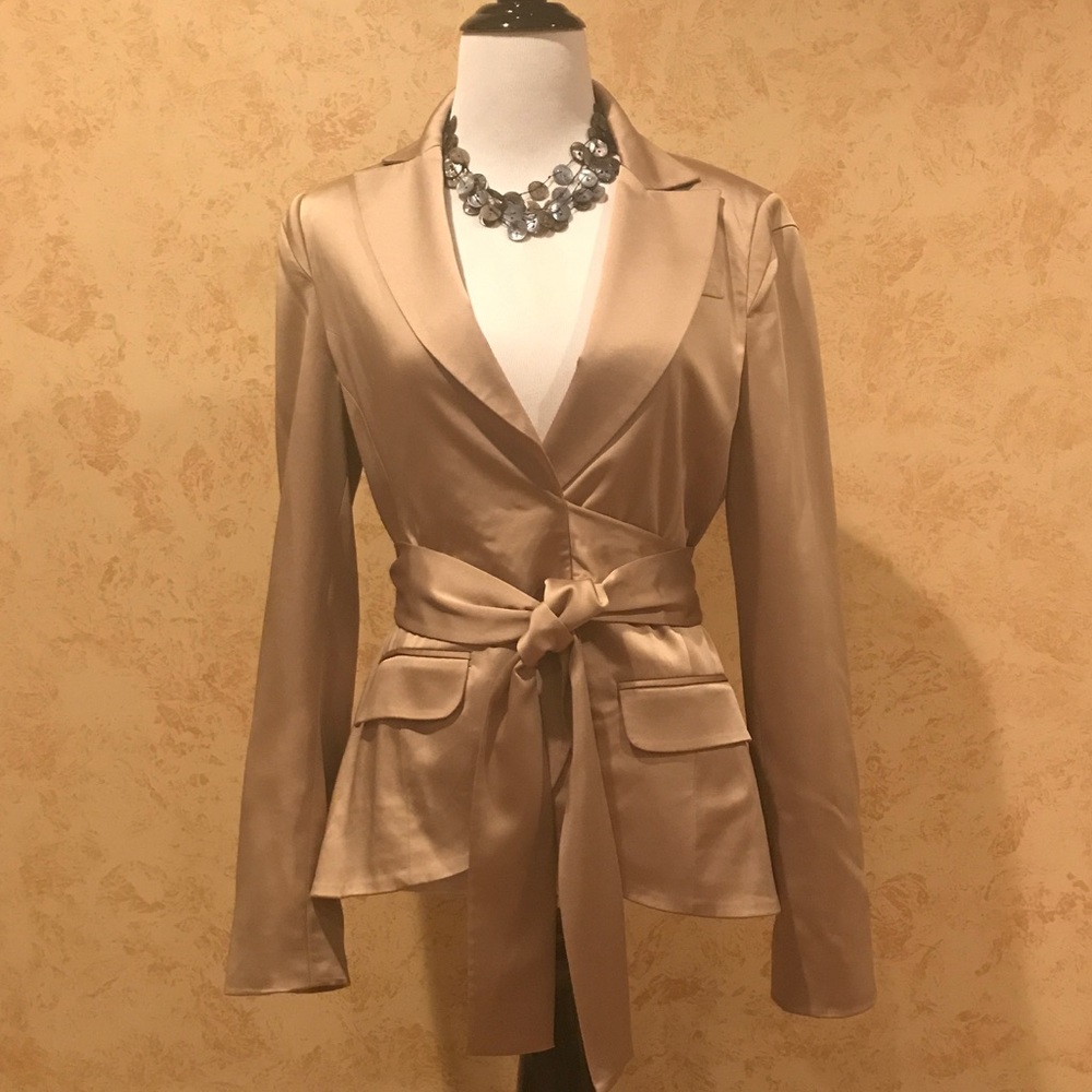 BCBGMAXAZRIA - LOLA - Satin Tie Blazer